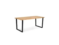 Clihome 6-Person Acacia Wood Outdoor Dining Table with 2 Inch Umbrella Hole