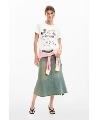 Desigual Women's Mickey and minnie Mouse heart t-shirt