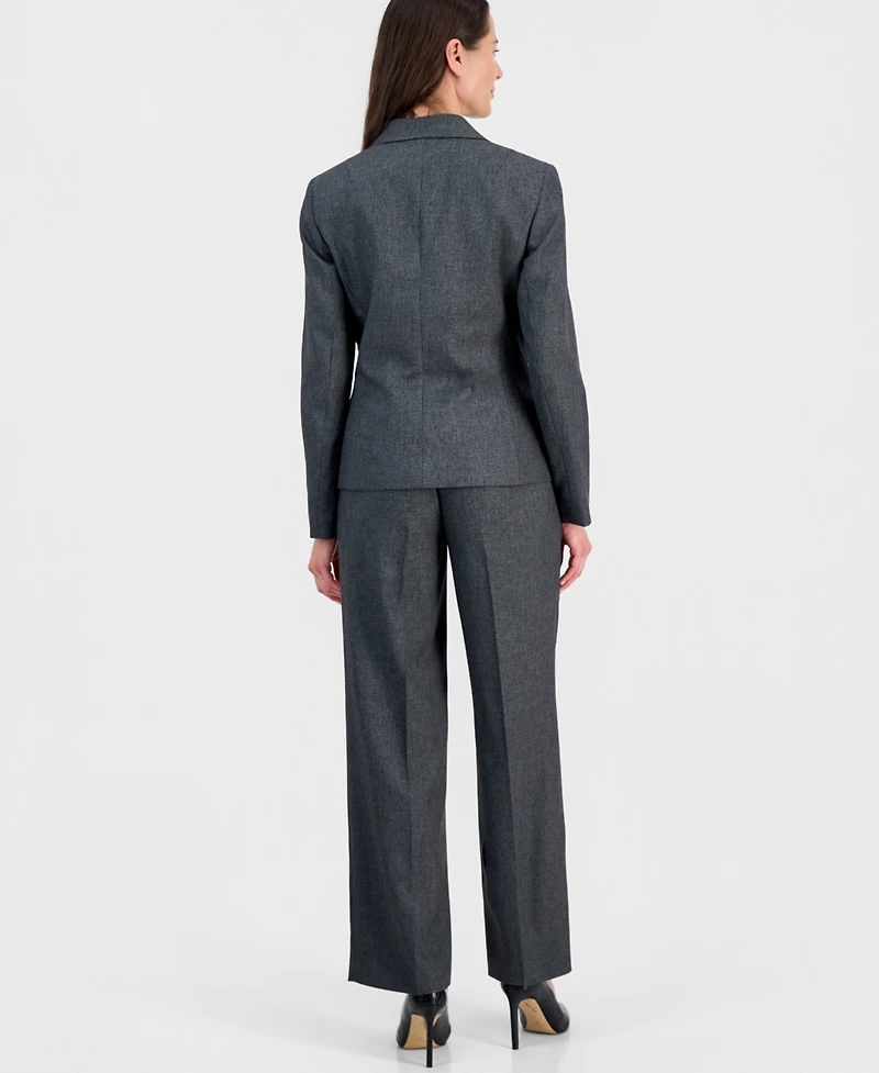 Le Suit Women's Four-Pocket Jacket & Fly-Front Wide-Leg Pants