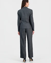 Le Suit Women's Four-Pocket Jacket & Fly-Front Wide-Leg Pants
