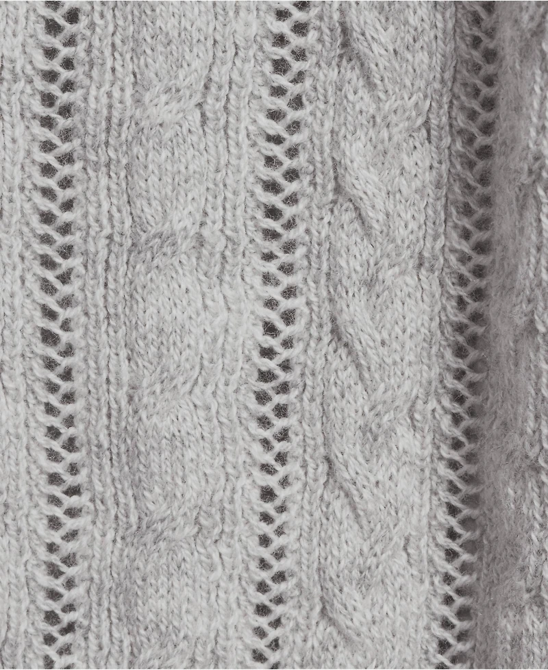 Lands' End Women's Cotton Pointelle Modern Cardigan Sweater