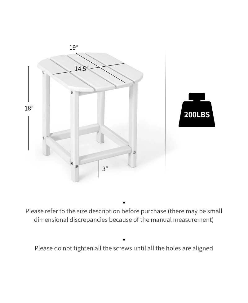 sumyeg 18 Inch Outdoor Weather Resistant Side Table for Patio and Garden