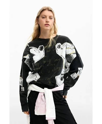 Desigual Women's Sweatshirt Mickey y Minnie Mouse