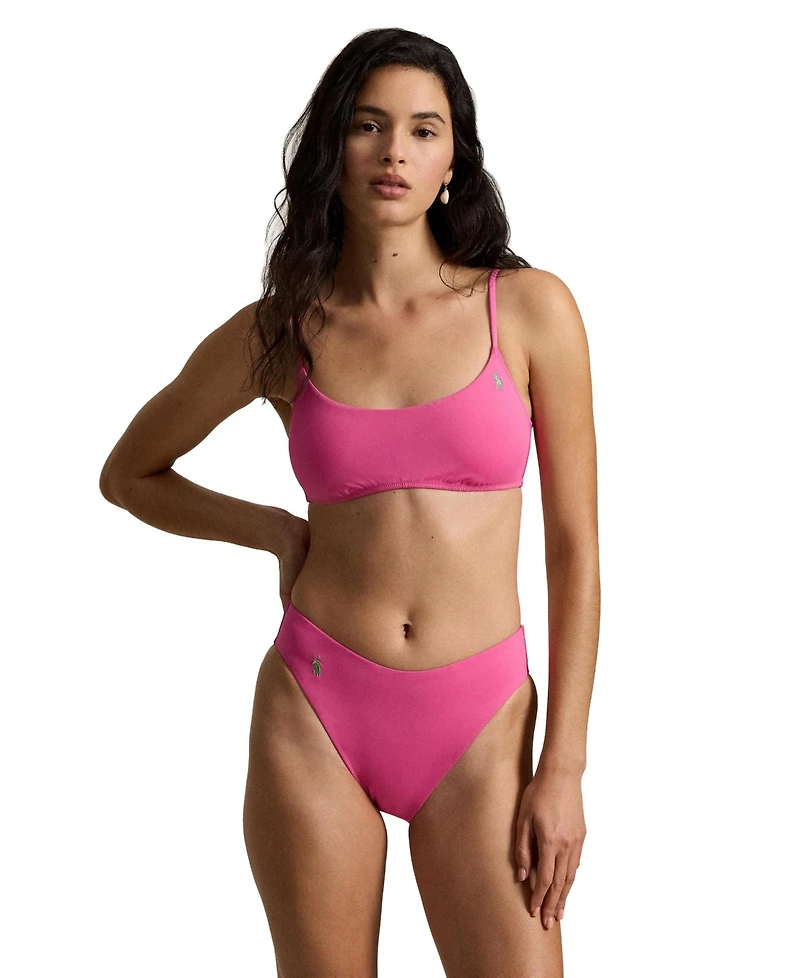 Polo Ralph Lauren Women's High Leg Scoop Bikini Swimsuit Bottom