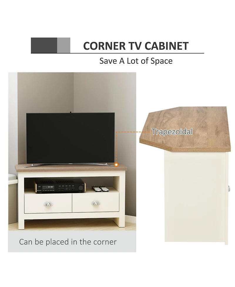 Homcom Tv Entertainment Corner Organizer Sd Storage Cabinet, Tv Up To 50"