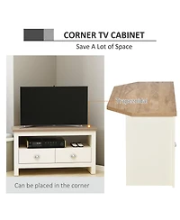 Homcom Tv Entertainment Corner Organizer Sd Storage Cabinet, Tv Up To 50"