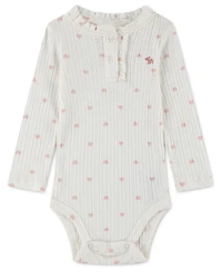 Abercrombie kids Baby Girls' Ruffle Henley Long-Sleeve Bodysuit