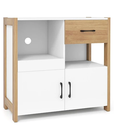 Sugift Kitchen Storage Cabinet with Drawer Pull Out Shelf and Doors