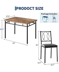 gaomon Dining Table Set for 4, Small Kitchen with Upholstered Chairs, Farmhouse Wood Chairs Room, Spaces