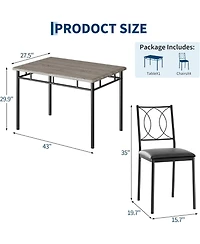 gaomon Dining Table Set for 4, Small Kitchen with Upholstered Chairs, Farmhouse Wood Chairs Room, Spaces