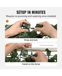 Sugift Ivy Privacy Fence, 96 x 72 in, Artificial Green Wall, Faux Hedges for Garden and Patio