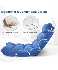 Gouun 14-Position Adjustable Cushioned Floor Chair with Steel Frame