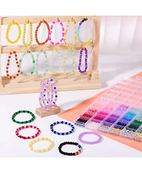 Gnuadz 34 colors 1368pcs Glass Beads for Bracelets Crystal Round Diy Earrings Necklace Crafts Spacer Charms Solid Gradient