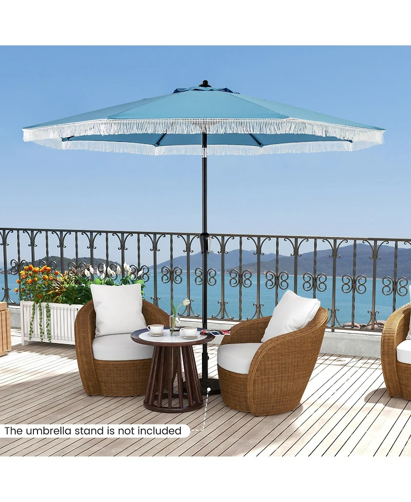 Sugift 9 ft Patio Umbrella with Sun Protective Canopy