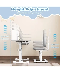 Sugift Kid's Study Desk and with Tilt Desktop and Pen Holder