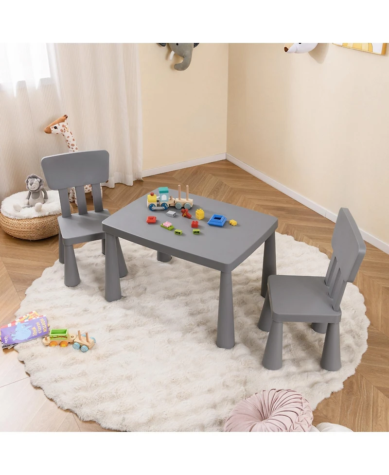 Sugift 3 Pieces Multifunction Activity Kids Play Table and Chair Set