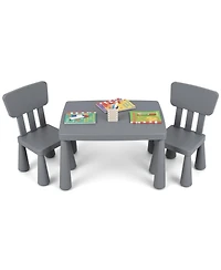 Sugift 3 Pieces Multifunction Activity Kids Play Table and Chair Set