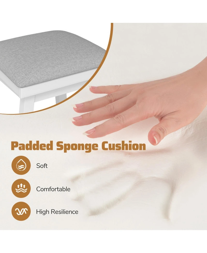 Gouun 25 in Swivel Counter Height Bar Stools Set of 2 with Rubberwood Frame