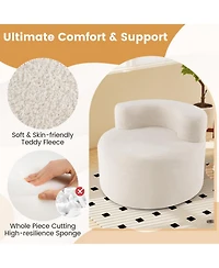 Gouun Moon-Shaped Floor Sofa Chair with Soft Teddy Fleece