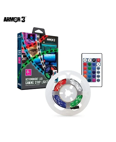 Hyperkin ActionBright 8ft Led Rgb Gaming Room Strip Lights with Remote Control