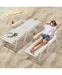 Sugift Adjustable Hdpe Patio Chaise Lounge Chair with 400 lbs Capacity