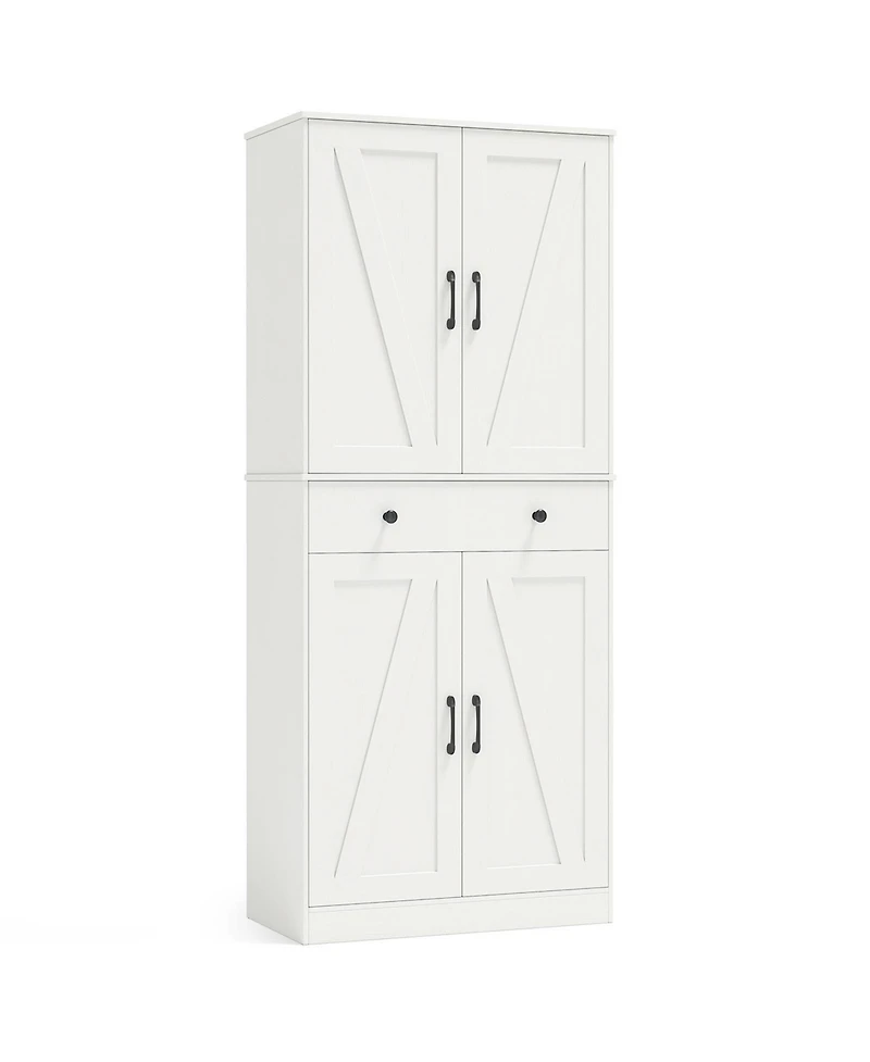 Sugift Tall Farmhouse Storage Cabinet with Sliding Barn Doors
