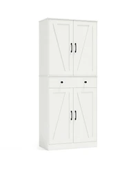 Sugift Tall Farmhouse Storage Cabinet with Sliding Barn Doors