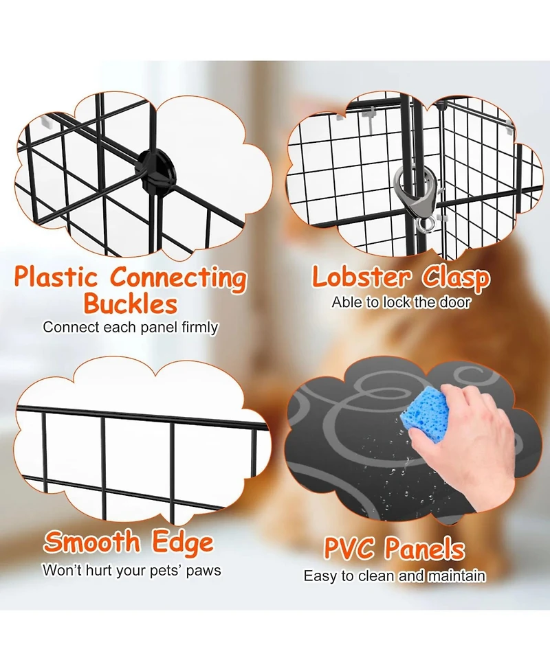 Zeus & Ruta 2 Tier Cat Cage Indoor Enclosure with Detachable Design, 2 Doors, Climbing Ladder for 1-2 Kittens