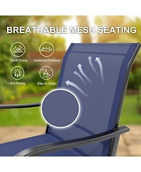 gaomon 2 Piece Outdoor Swivel Bar Chairs, Patio High Swivel Bar Stools, All Weather High Back and Armrest Patio Chairs, Outdoor Rotating BarChair