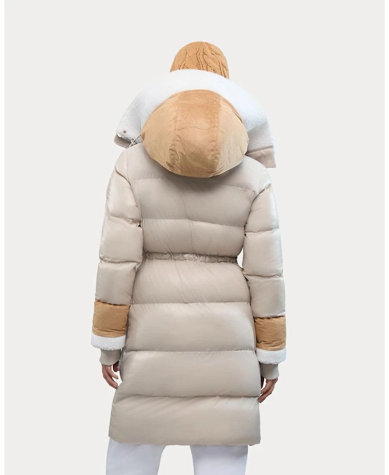 Alpenhaus Women's Malet Puffer Parka with Mixed Media Detailing