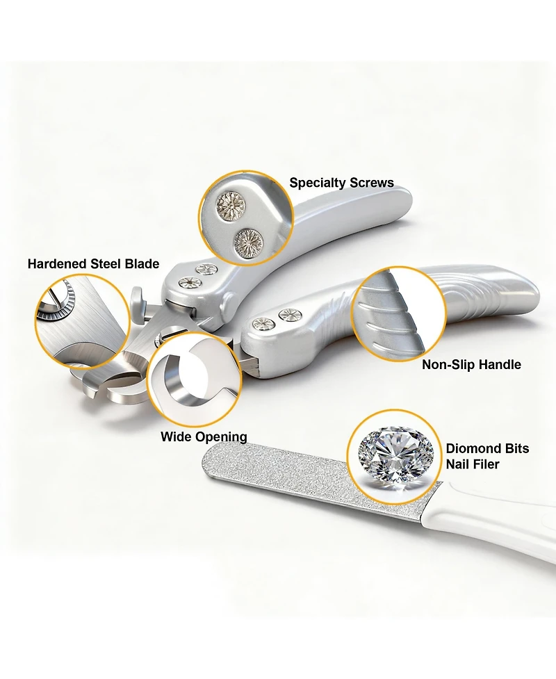 Aronkl Dog Nail Clippers For All Pets Heavy Duty Sharp With File Safe Trimming