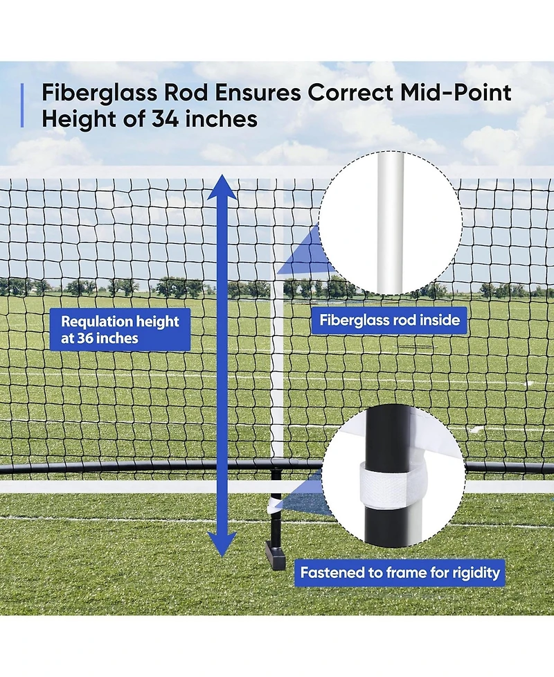 Zeny Portable Pickleball Net Set System with Metal Frame and 22FT Regulation Size Pickball Net with Carry Bag