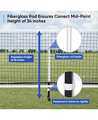 Zeny Portable Pickleball Net Set System with Metal Frame and 22FT Regulation Size Pickball Net with Carry Bag