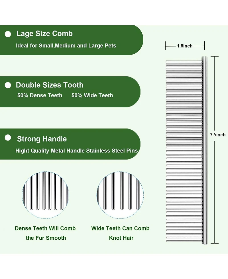 Aronkl Curved Slicker Brush for Long Haired Dogs Soft Round Pins Beech Wood Handle