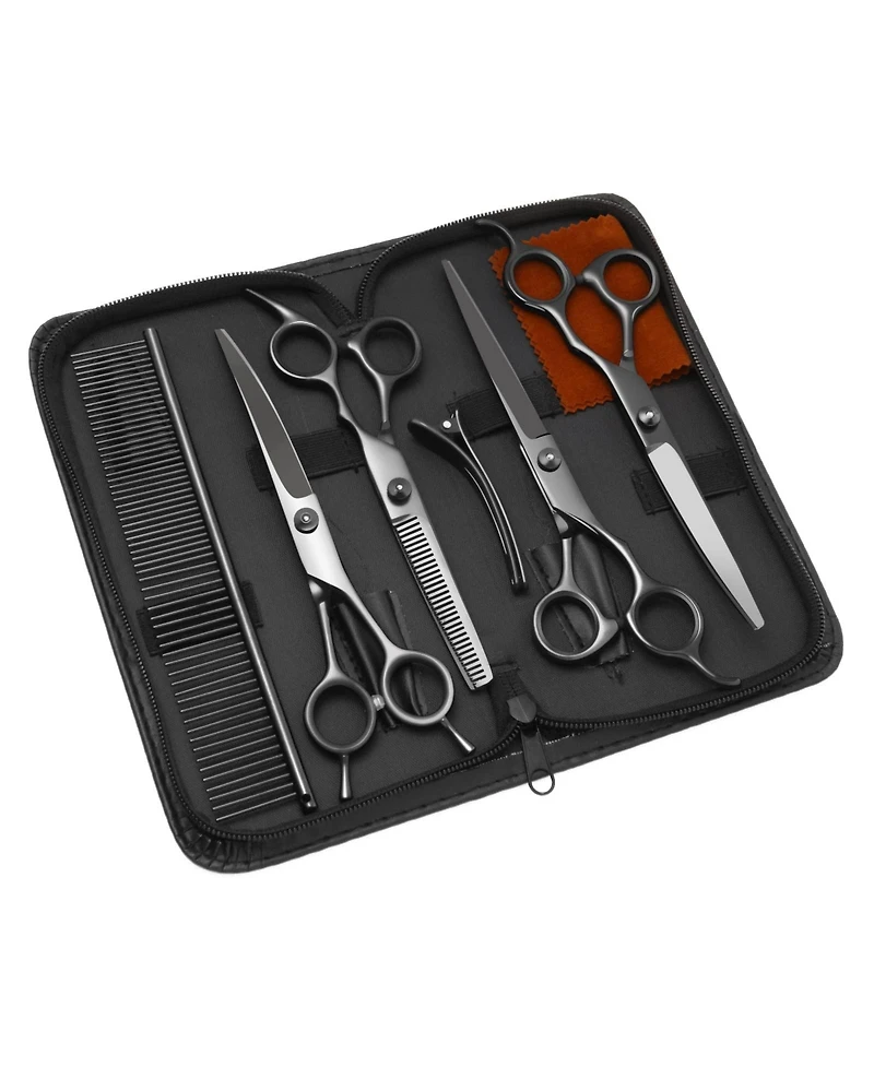 Aronkl Professional Dog Grooming Scissors Set with Nail Clippers Comb for Dogs Cats