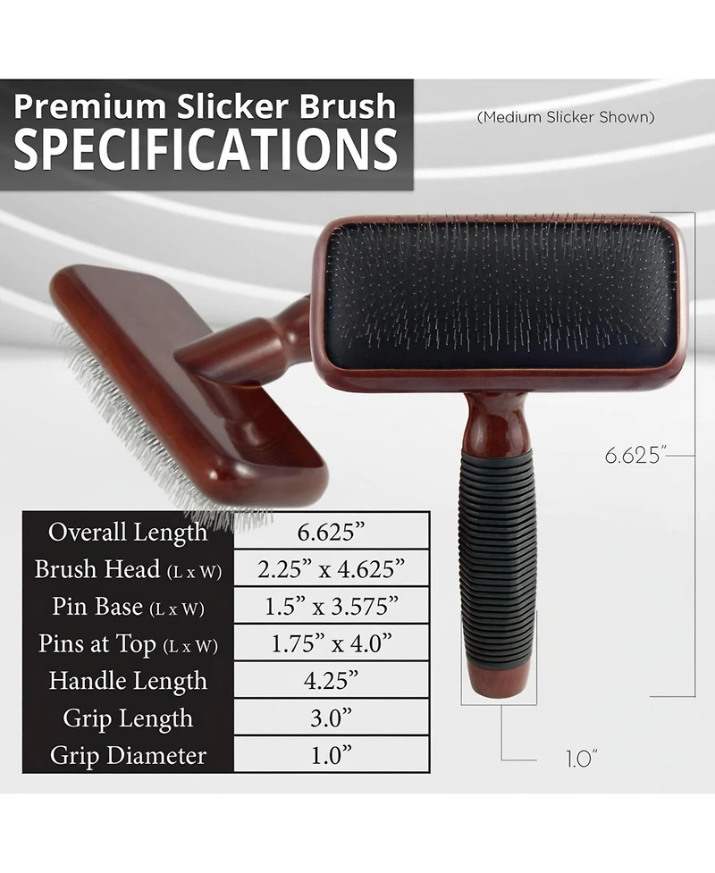Aronkl Slicker Brush for Dogs Professional Grooming Undercoat Removal Long Short Hair Stainless Steel Pins Maplewood Handle