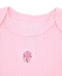 Max & Olivia Baby Girls' Long-Sleeve Gown and Hat, 2-Piece Set