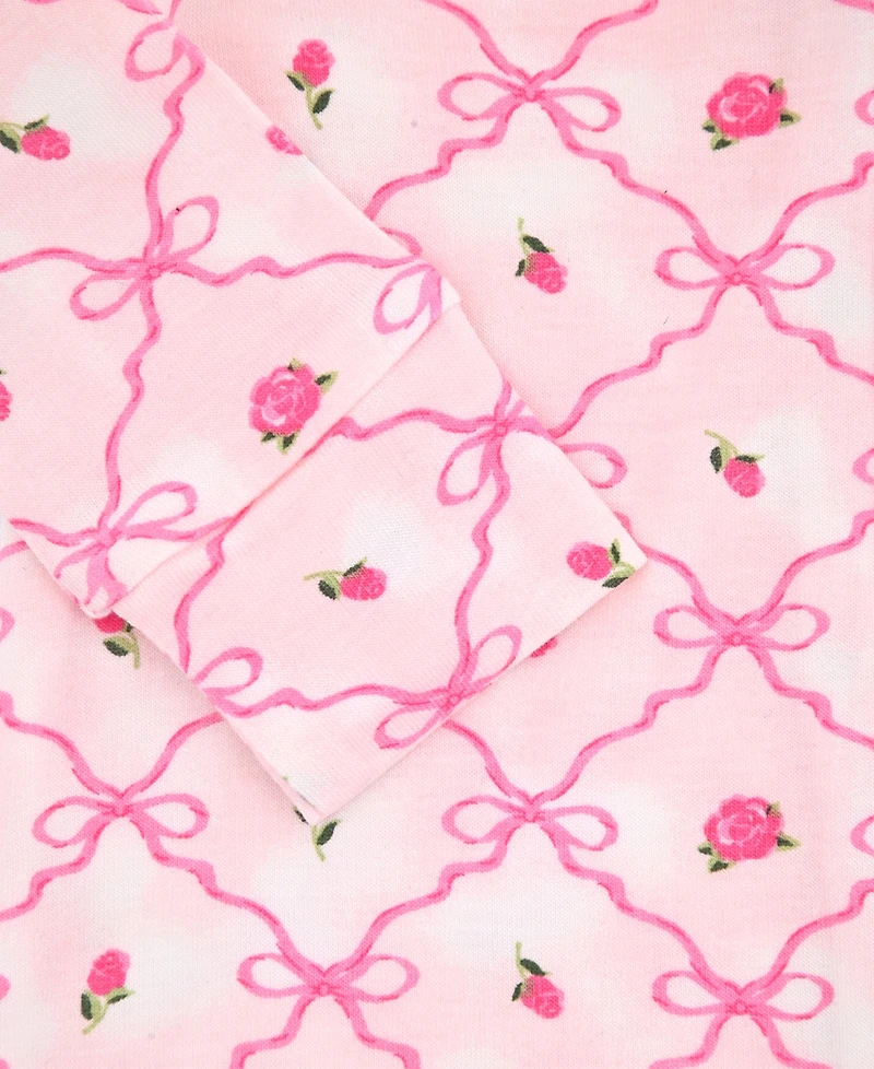 Max & Olivia Baby Girls' Long-Sleeve Footed Coverall and Headband, 2-Piece Set