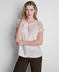 Dkny Women's Short-Sleeve Crew Neck Blouse