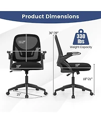 Slickblue Computer Chair Ergonomic Lumbar Support Flip Up Arms
