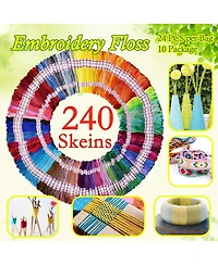 Gnuadz 240 skeins Embroidery Floss Egyptian Cotton Cross Threads Friendship Bracelets String 120 colors