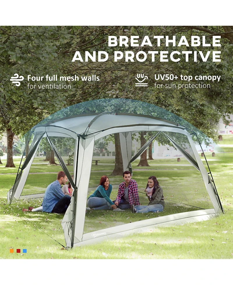 Outsunny Screen Tent, 12' x 12' Screen House Room with UV50+ Protection