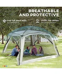 Outsunny Screen Tent, 12' x 12' Screen House Room with UV50+ Protection
