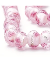 Gnuadz 70pcs 68mm Rose Lampwork Beads Foil Glass Flower Handmade Round Loose Rosary Craft Hole