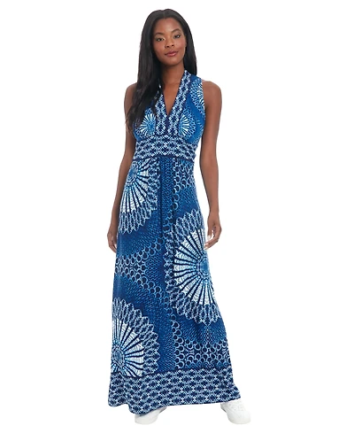 London Times Petite Sleeveless V-Neck Maxi Dress