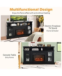 Gouun 58 in Electric Fireplace Tv Stand with Side Cabinets for TVs up to 65