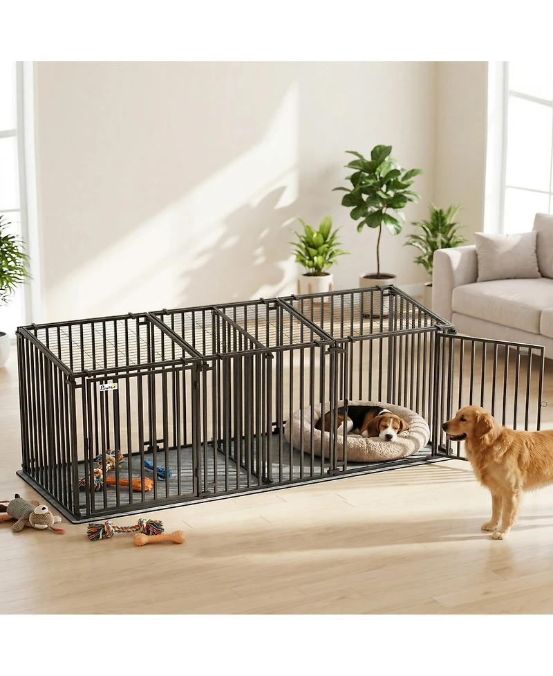 PawHut 83"L Heavy Duty Dog Crate, Extra Large Dog Kennel with Divider and Mat