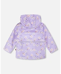 Deux par Deux Girl Mid-Season Jacket Purple Daisy Print - Child