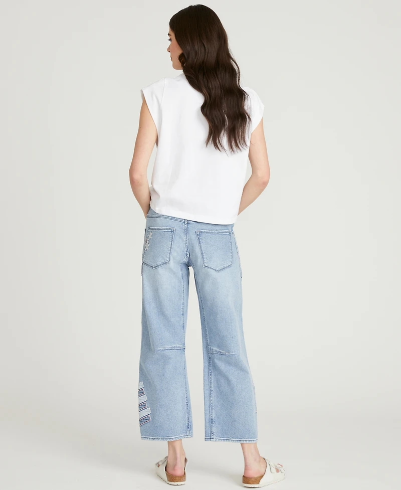 Driftwood Women's Barbara Patriotic Patchwork Wide-Leg Jeans
