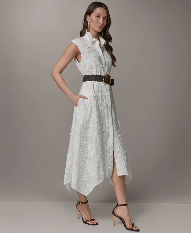 Donna Karan New York Petite Sleeveless Embroidered Midi Dress